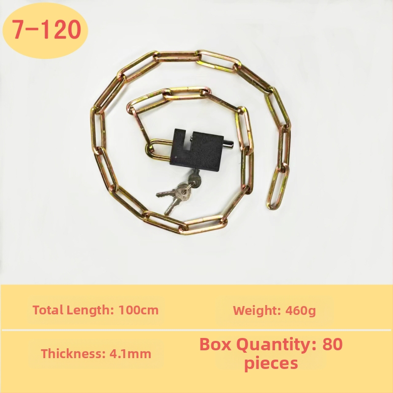 Chain lock — galvanizált vaslánc raktárajtókhoz, motorkerékpárokhoz és kerékpárokhoz; lopás elleni, betörés elleni védelem, súly 50