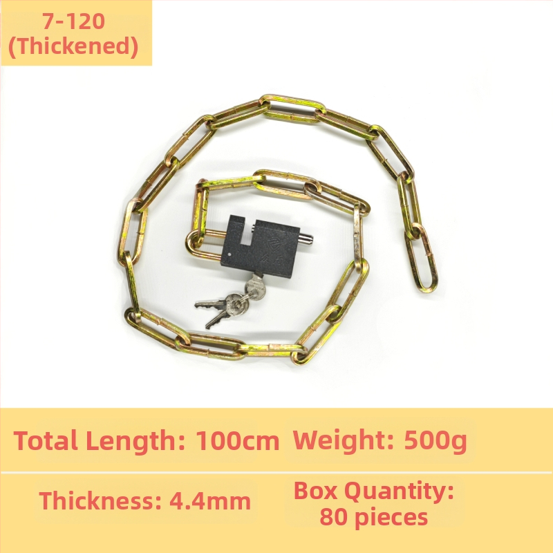 Chain lock — galvanizált vaslánc raktárajtókhoz, motorkerékpárokhoz és kerékpárokhoz; lopás elleni, betörés elleni védelem, súly 50