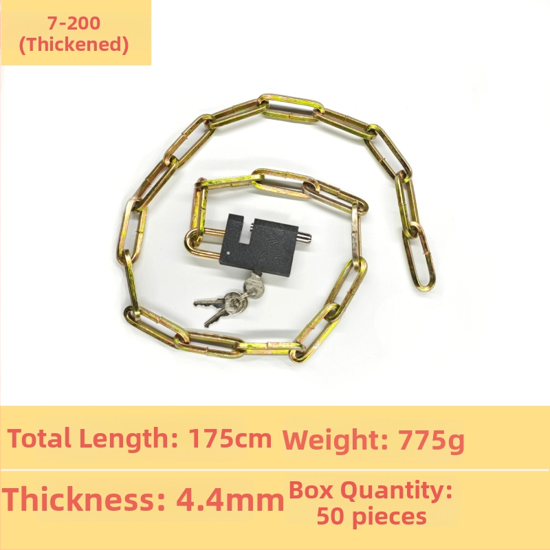 Chain lock — galvanizált vaslánc raktárajtókhoz, motorkerékpárokhoz és kerékpárokhoz; lopás elleni, betörés elleni védelem, súly 50