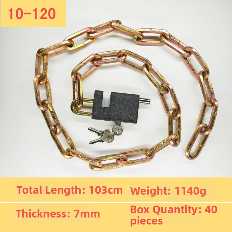 Chain lock — galvanizált vaslánc raktárajtókhoz, motorkerékpárokhoz és kerékpárokhoz; lopás elleni, betörés elleni védelem, súly 50