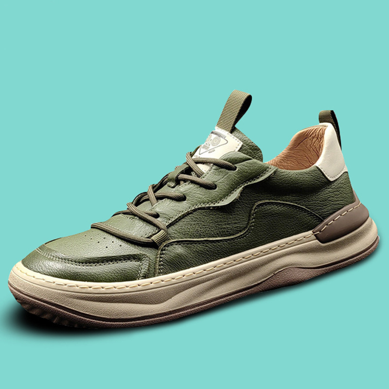 Ανδρικά μοκασίνια από γνήσιο δέρμα, χαμηλό προφίλ, Slip-On, στρογγυλή μύτη, καουτσούκ σόλα