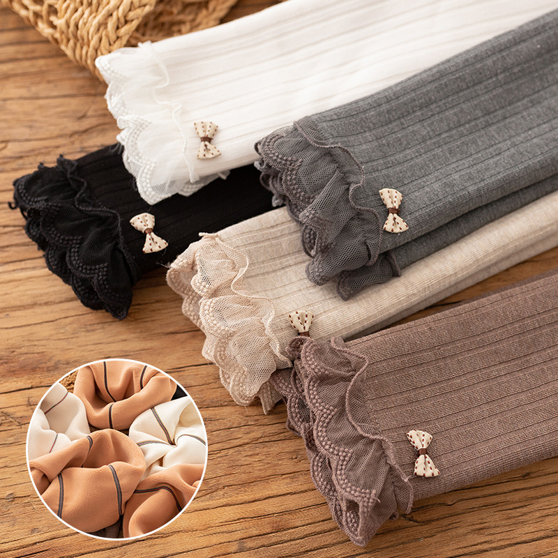 Κορίτσια cropped κολάν από βαμβάκι με μέση στη μέση, κάθετες ρίγες, 88% βαμβάκι