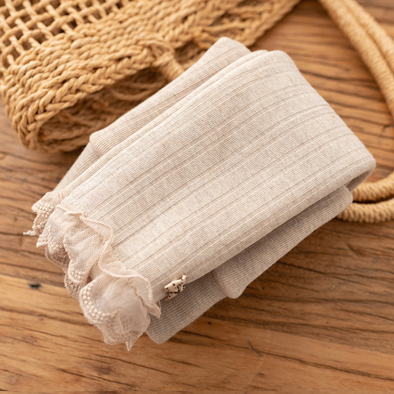 Κορίτσια cropped κολάν από βαμβάκι με μέση στη μέση, κάθετες ρίγες, 88% βαμβάκι