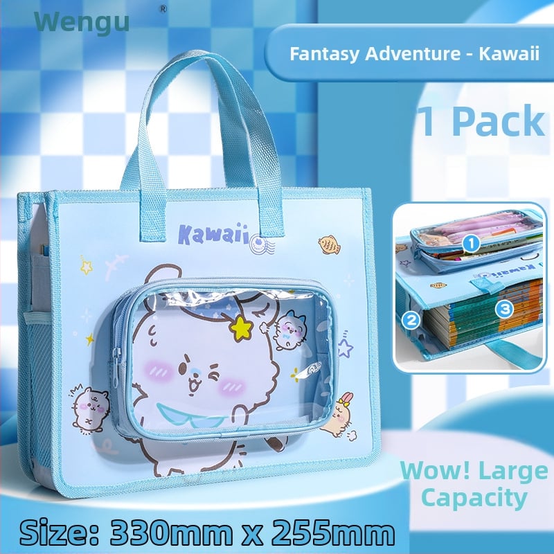 Τσάντα Φροντιστηρίου για Μαθητές – Αδιάβροχη, Πολυλειτουργική Τσάντα Αρχείων (Μάρκα: Wengu; Κωδικός Προϊόντος: K–001; Υλικό: PP; Σχήμα: Σφραγισμένος τύπος, καρτούν)