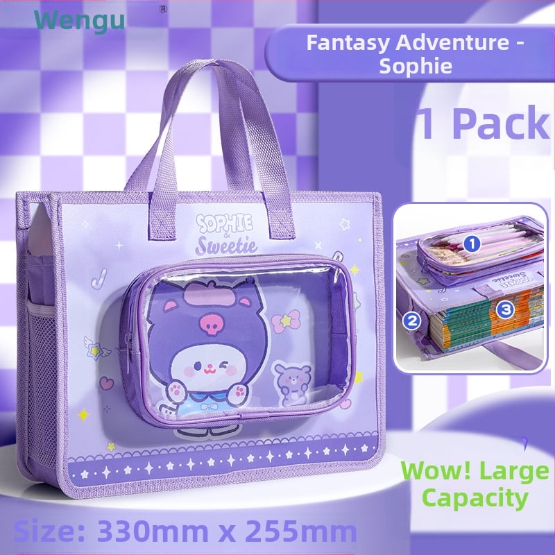 Τσάντα Φροντιστηρίου για Μαθητές – Αδιάβροχη, Πολυλειτουργική Τσάντα Αρχείων (Μάρκα: Wengu; Κωδικός Προϊόντος: K–001; Υλικό: PP; Σχήμα: Σφραγισμένος τύπος, καρτούν)