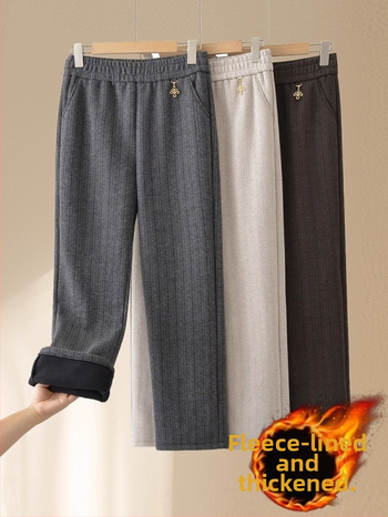 Női laza szabású téli nadrág, vastag és meleg, japán-koreai leisure stílus, 30-50% keverék, tél 2025
