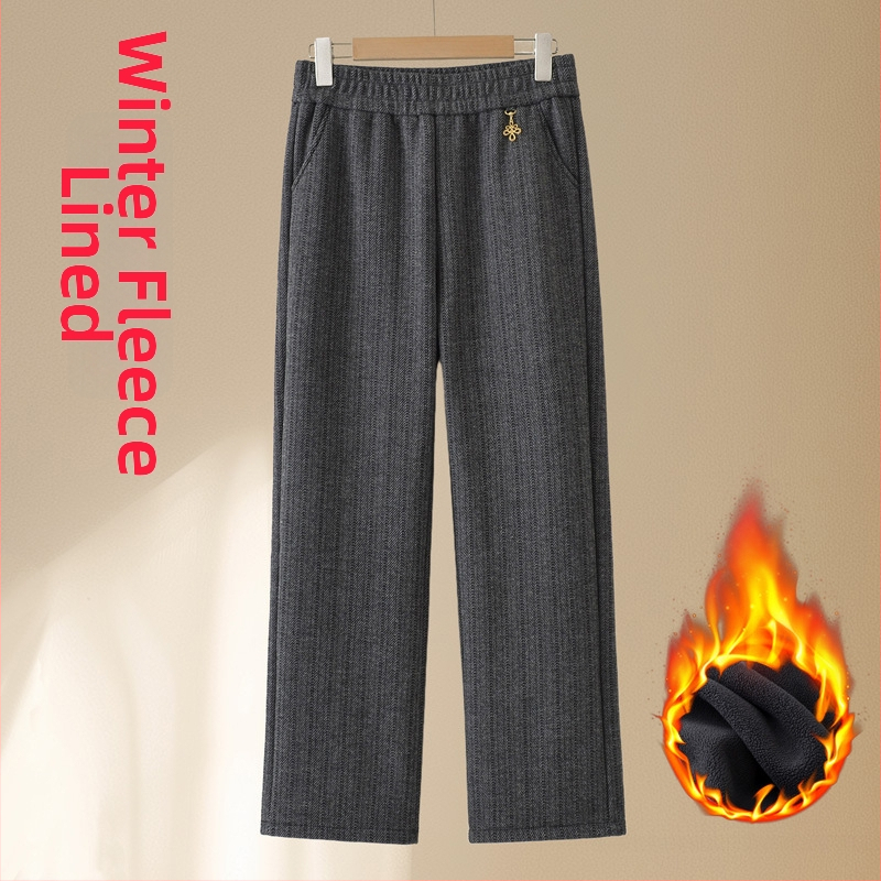 Női laza szabású téli nadrág, vastag és meleg, japán-koreai leisure stílus, 30-50% keverék, tél 2025