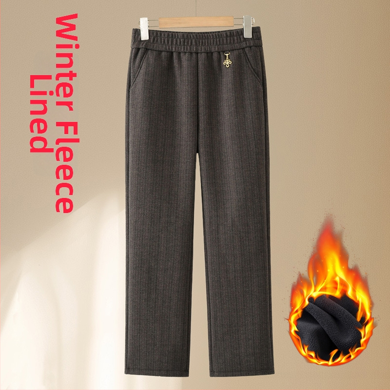 Női laza szabású téli nadrág, vastag és meleg, japán-koreai leisure stílus, 30-50% keverék, tél 2025