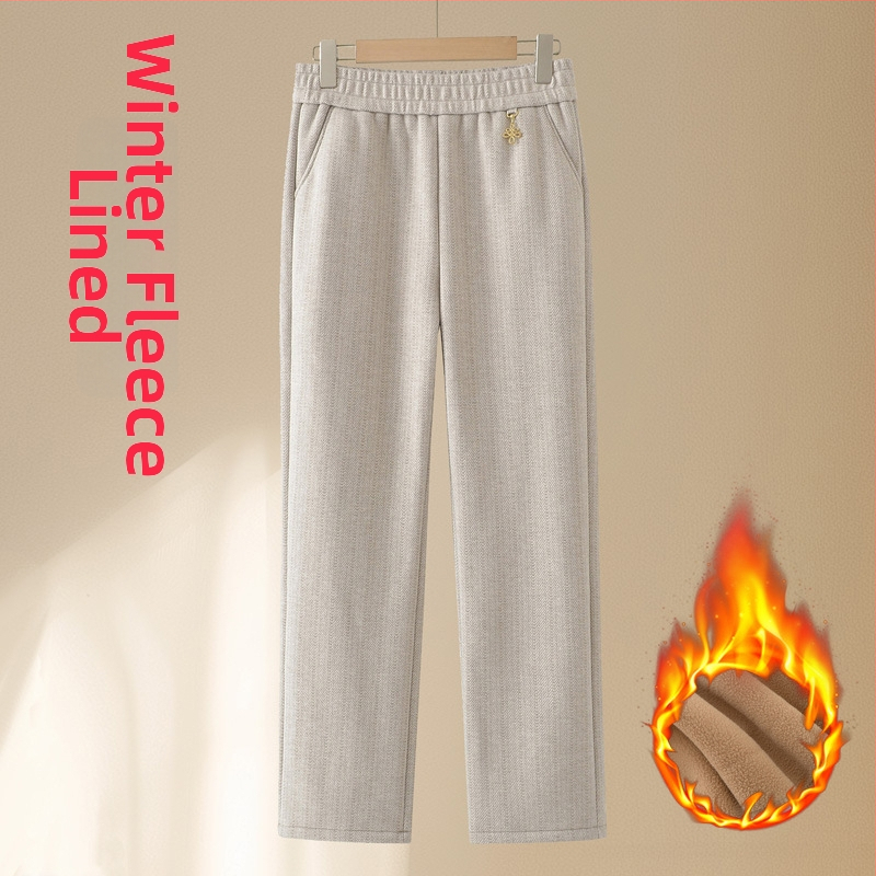 Női laza szabású téli nadrág, vastag és meleg, japán-koreai leisure stílus, 30-50% keverék, tél 2025
