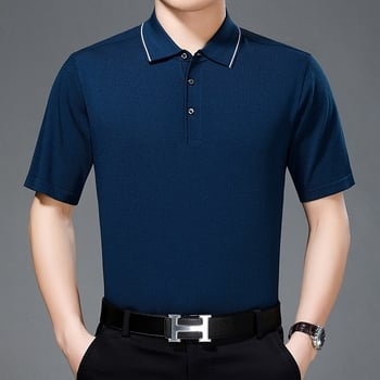 Pánske tričko s krátkymi rukávmi, voľný strih, Ice Silk látka, obsah hodvábu Mulberry