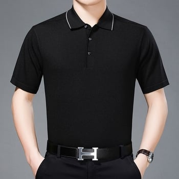 Pánske tričko s krátkymi rukávmi, voľný strih, Ice Silk látka, obsah hodvábu Mulberry