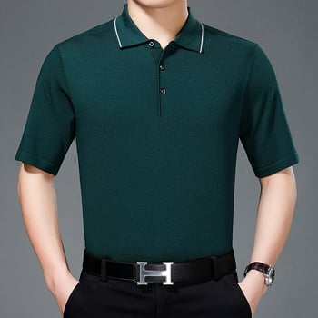 Pánske tričko s krátkymi rukávmi, voľný strih, Ice Silk látka, obsah hodvábu Mulberry