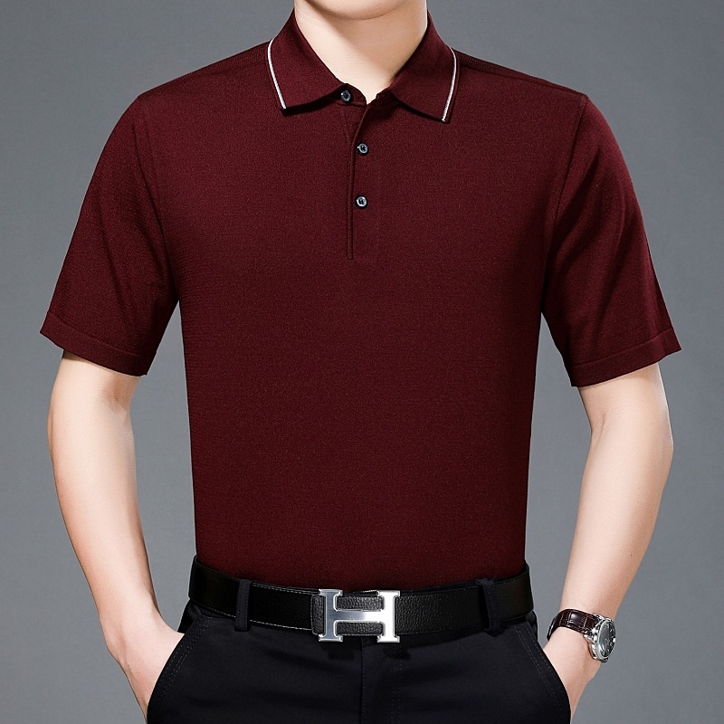 Pánske tričko s krátkymi rukávmi, voľný strih, Ice Silk látka, obsah hodvábu Mulberry