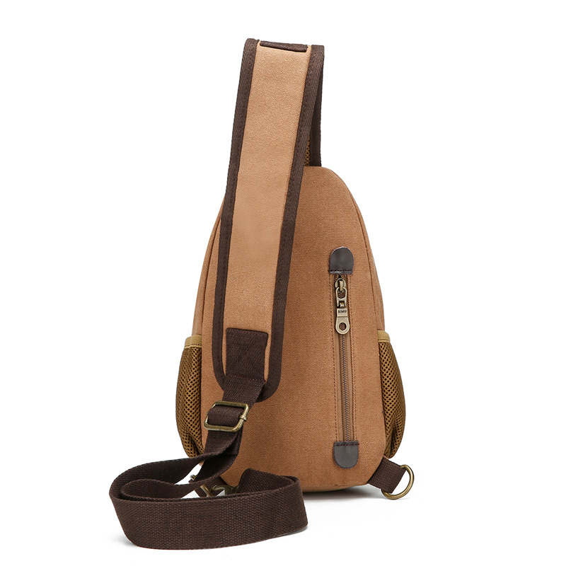 Muška prsna torba – platno, gradski stil, jednobojna, model 1611 Upgrade, podstava od najlona