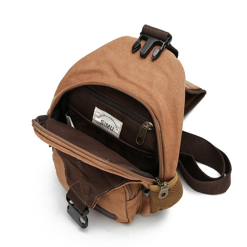 Muška prsna torba – platno, gradski stil, jednobojna, model 1611 Upgrade, podstava od najlona