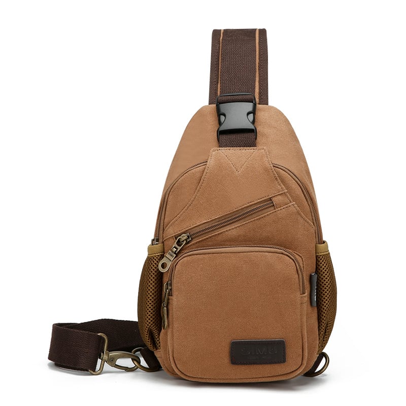 Muška prsna torba – platno, gradski stil, jednobojna, model 1611 Upgrade, podstava od najlona
