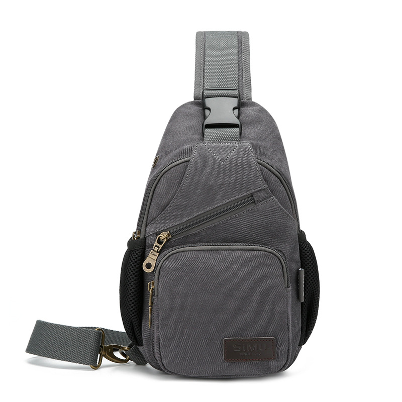 Muška prsna torba – platno, gradski stil, jednobojna, model 1611 Upgrade, podstava od najlona