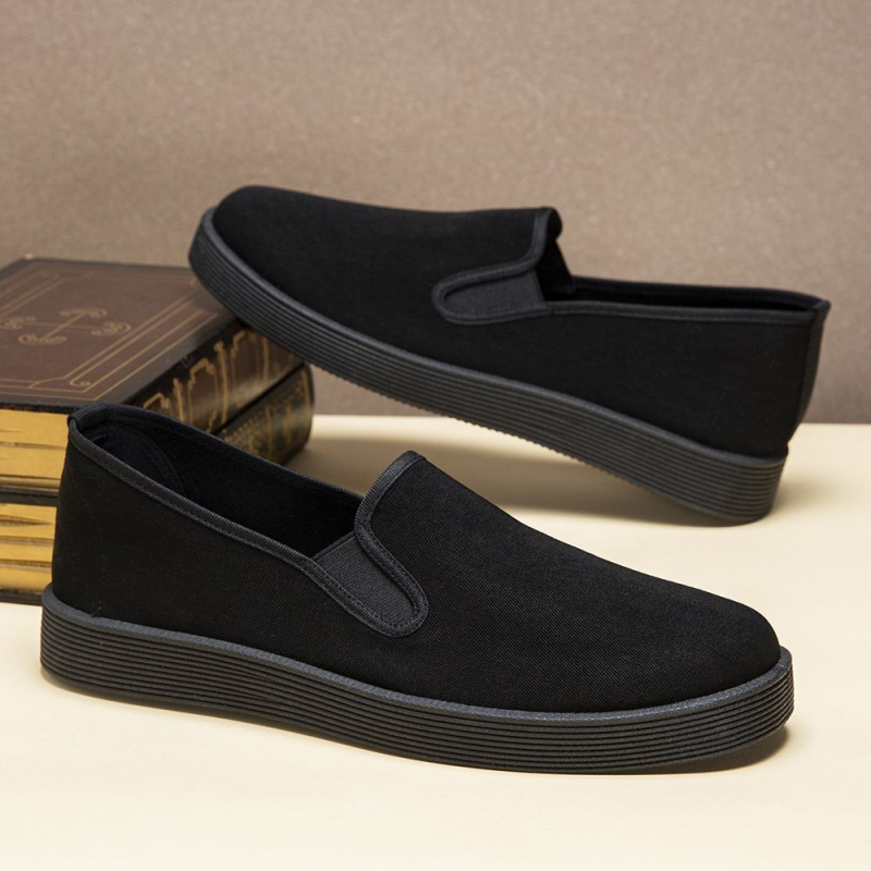 Ανδρικά υφασμάτινα παπούτσια slip-on με στρογγυλή μύτη, διαπνέοντα και ανθεκτικά στην φθορά