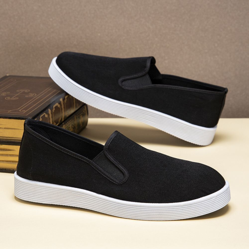Ανδρικά υφασμάτινα παπούτσια slip-on με στρογγυλή μύτη, διαπνέοντα και ανθεκτικά στην φθορά
