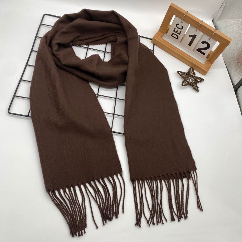 Zimski šal u klasičnom britanskom stilu sa resicama, topao i svestran za parove (Materijal: Poliester; Pletenje: Warp knitting; Sezona: Zima; Stil: Fashion Commuter, Elegantno, Minimalističko).