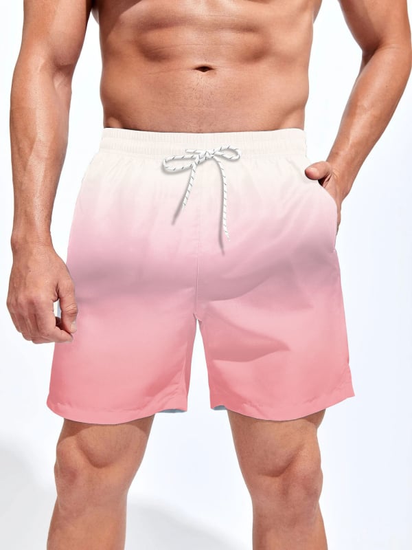 Ανδρικά σορτς παραλίας, 3D εκτύπωση, πολυεστέρας, ίσια γραμμή, μικροελαστικότητα, καλοκαίρι