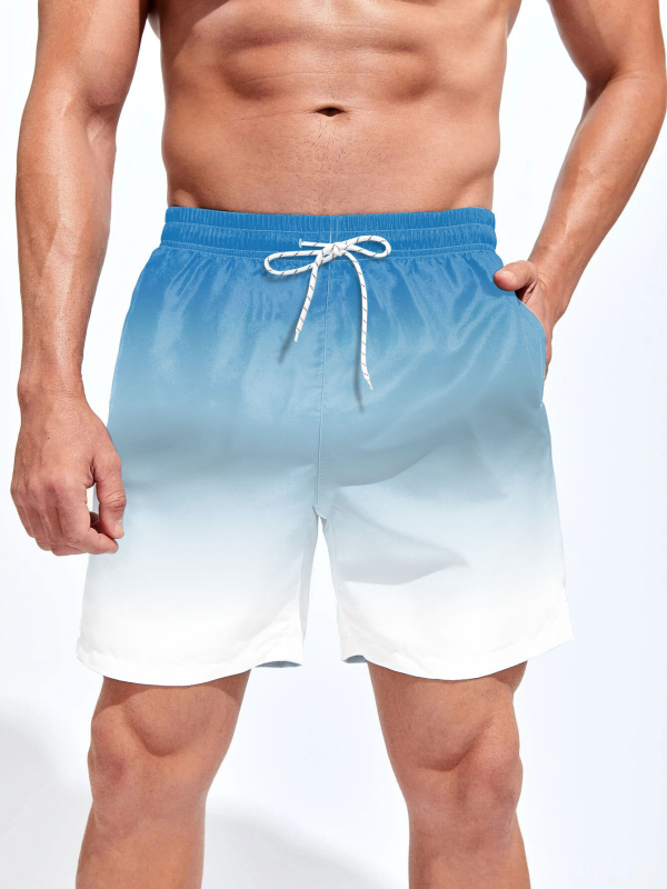 Ανδρικά σορτς παραλίας, 3D εκτύπωση, πολυεστέρας, ίσια γραμμή, μικροελαστικότητα, καλοκαίρι