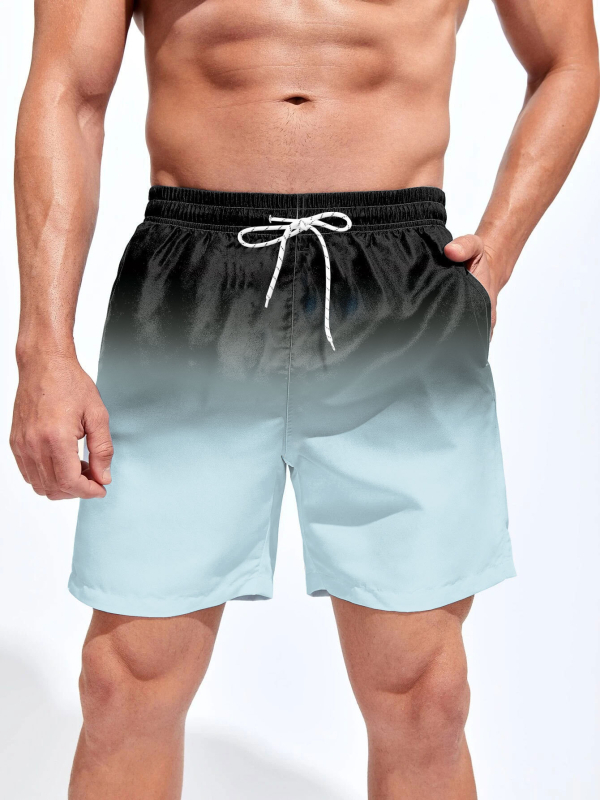 Ανδρικά σορτς παραλίας, 3D εκτύπωση, πολυεστέρας, ίσια γραμμή, μικροελαστικότητα, καλοκαίρι