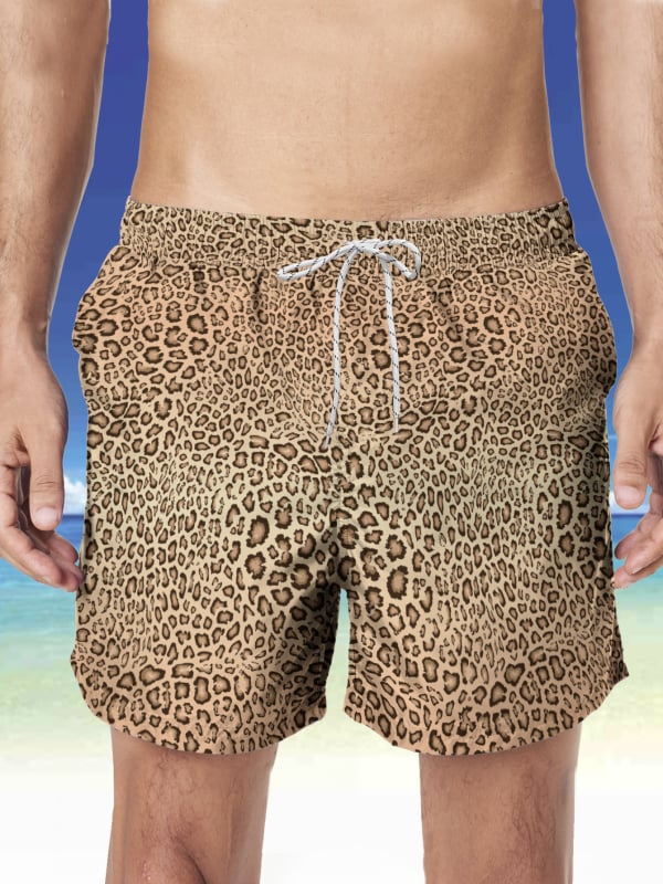 Ανδρικά σορτς παραλίας, 3D εκτύπωση, πολυεστέρας, ίσια γραμμή, μικροελαστικότητα, καλοκαίρι