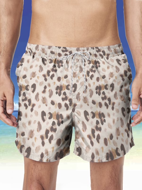 Ανδρικά σορτς παραλίας, 3D εκτύπωση, πολυεστέρας, ίσια γραμμή, μικροελαστικότητα, καλοκαίρι