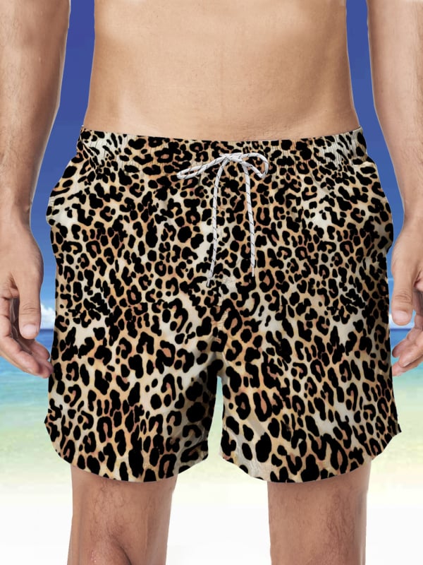 Ανδρικά σορτς παραλίας, 3D εκτύπωση, πολυεστέρας, ίσια γραμμή, μικροελαστικότητα, καλοκαίρι