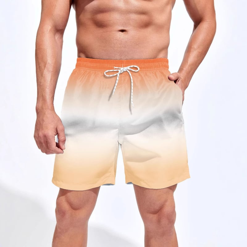 Ανδρικά σορτς παραλίας, 3D εκτύπωση, πολυεστέρας, ίσια γραμμή, μικροελαστικότητα, καλοκαίρι
