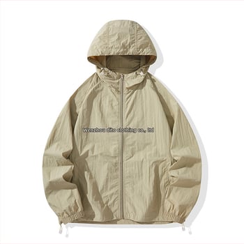 Tricou cu glugă pentru protecție solară, ușor de vară, 100% poliester, mâneci lungi