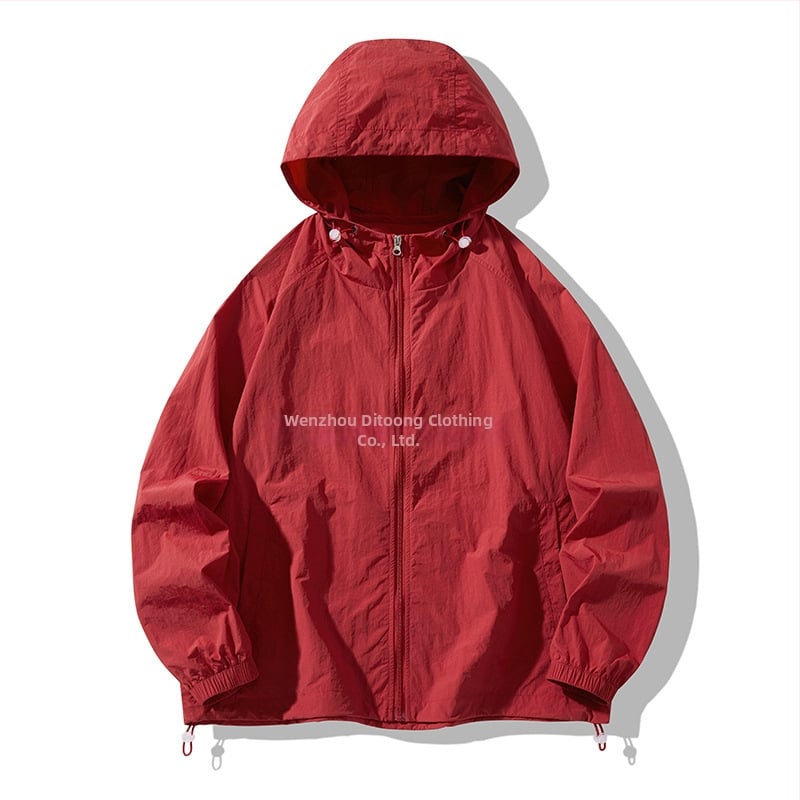 Tricou cu glugă pentru protecție solară, ușor de vară, 100% poliester, mâneci lungi