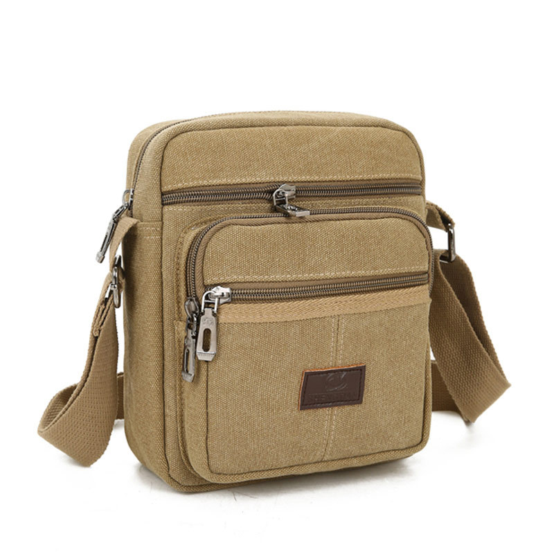 Muška torba za ramena – platno, crossbody stil, jednobojni uzorak, za dnevnu i poslovnu upotrebu