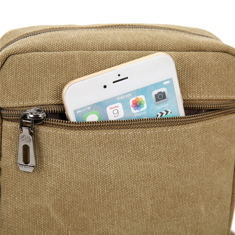 Muška torba za ramena – platno, crossbody stil, jednobojni uzorak, za dnevnu i poslovnu upotrebu