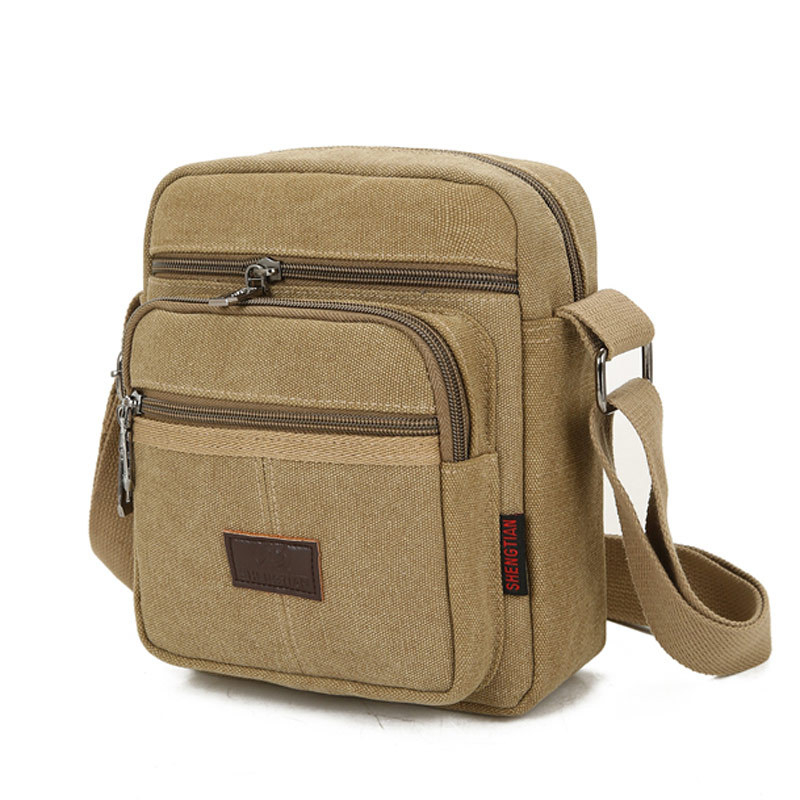 Muška torba za ramena – platno, crossbody stil, jednobojni uzorak, za dnevnu i poslovnu upotrebu