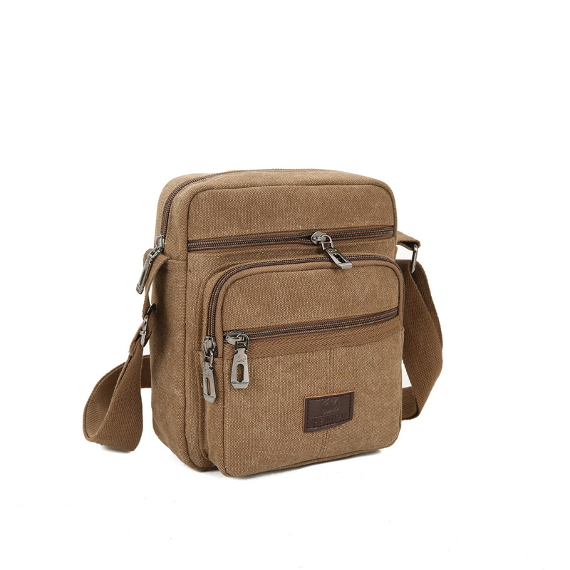 Muška torba za ramena – platno, crossbody stil, jednobojni uzorak, za dnevnu i poslovnu upotrebu