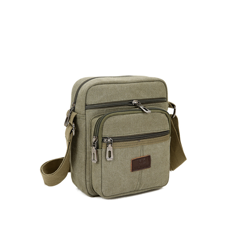 Muška torba za ramena – platno, crossbody stil, jednobojni uzorak, za dnevnu i poslovnu upotrebu