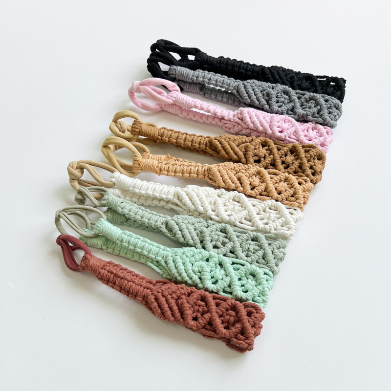 Boho stil traka za kosu od pamukovog konca, karirani uzorak, proljeće 2024 izlazak, porijeklo: Henan Xuchang