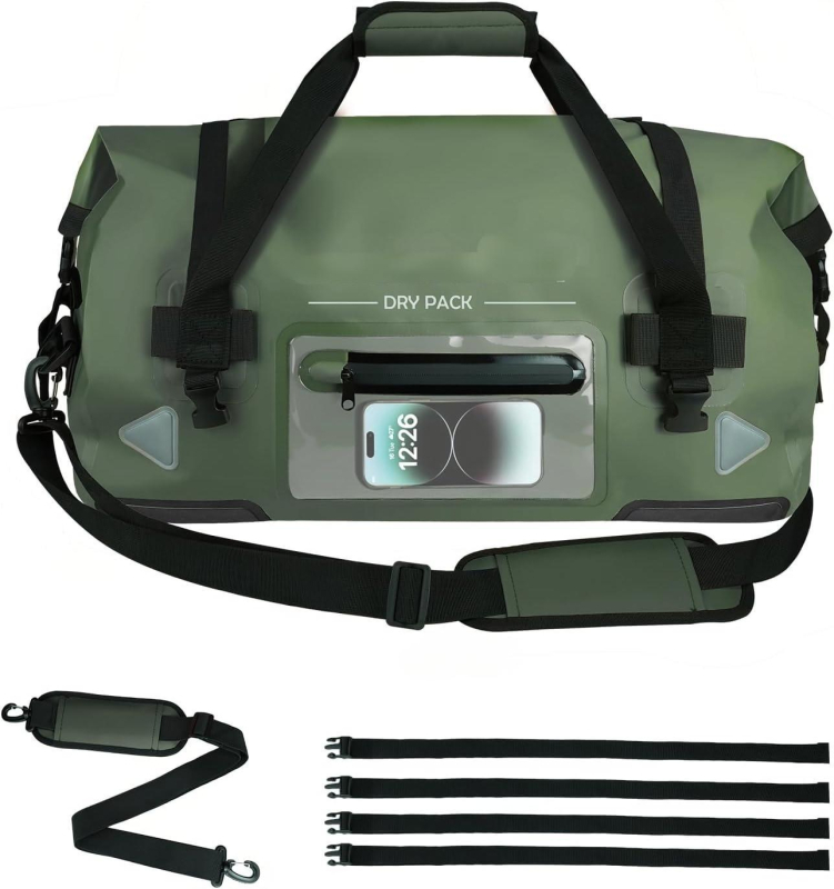 Uunee PVC vodootporna putna torba, 56–75L, za outdoor sportove, cross-body, unisex