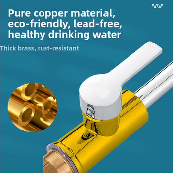 Zmiešavací kuchynský faucet, meď, keramický kartušový ventil, zvislá inštalácia, 0–100 °C, 1,6 MPa