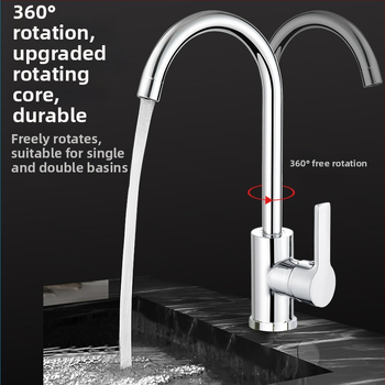 Zmiešavací kuchynský faucet, meď, keramický kartušový ventil, zvislá inštalácia, 0–100 °C, 1,6 MPa