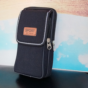 Мъжка поясна чанта за телефон - уличен стил, PU кожа, издръжлива на износване, подплатена полиестер-памук, марка Mingchuangda