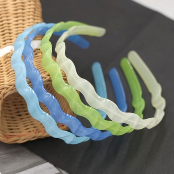 Дамска лента за глава от пластмаса/смола, ръчна изработка, противоскользящ зъбчат дизайн, стил Япония и Корея, свеж и сладък аксесоар за прическа за жени