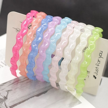 Дамска лента за глава от пластмаса/смола, ръчна изработка, противоскользящ зъбчат дизайн, стил Япония и Корея, свеж и сладък аксесоар за прическа за жени