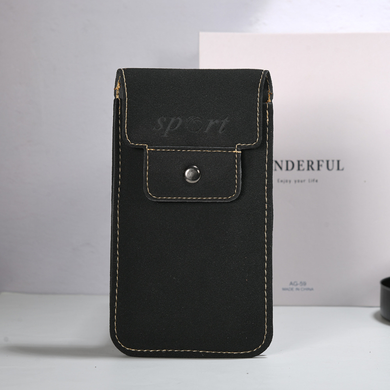 Férfi csípőn viselhető bőrtáska telefontartóval és kártyatartóval, kopásálló