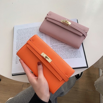 PU ženska clutch torbica s mekom drškom, gradski minimalistički stil, jednofarbeni dizajn, višestruki pretinci za kartice, podstava od poliestera