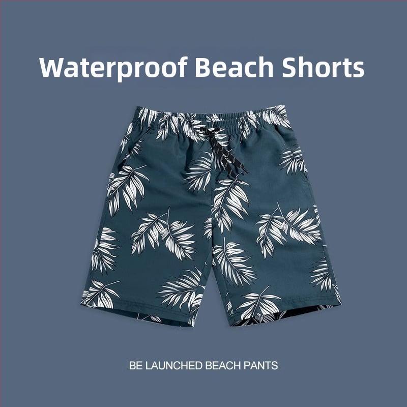 Ανδρικά καλοκαιρινά σορτς παραλίας, χαλαρή εφαρμογή, γρήγορο στέγνωμα, λεπτό ύφασμα πολυεστέρα 95%, εκτύπωση