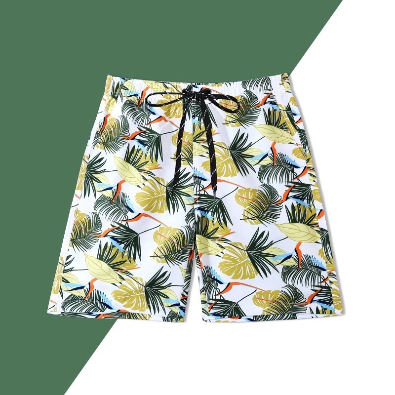 Ανδρικά καλοκαιρινά σορτς παραλίας, χαλαρή εφαρμογή, γρήγορο στέγνωμα, λεπτό ύφασμα πολυεστέρα 95%, εκτύπωση