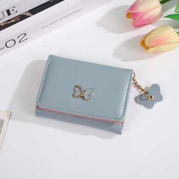 Πορτοφόλι σε κορεατικό στυλ με πεταλούδα-μενταγιόν, όλα σε ένα για καθημερινή χρήση (Κωδικός: Wm-16; Υλικό: PU; Διακόσμηση: Ζωϊκό μοτίβο; Εσωτερική επένδυση: PU)
